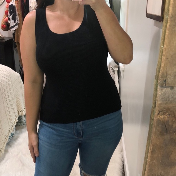 Elementz medium black ribbed sleeveless sweater - Picture 1 of 5